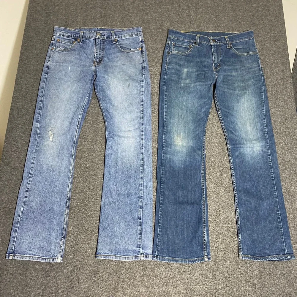 Lot of 4 Levis Mens Jeans 527 Bootcut 505 Straight Blue Denim 32x30 Fits 32x29